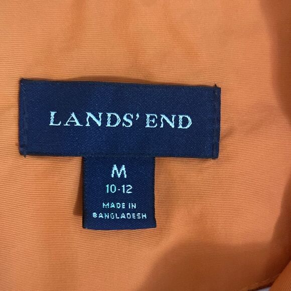 Lands End Rain coat Orange Hood Size Medium - Picture 8 of 9